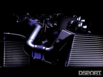 Intercooler piping shown on RB26 outside of car