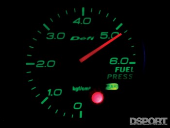 Defi fuel pressure showing 5.2