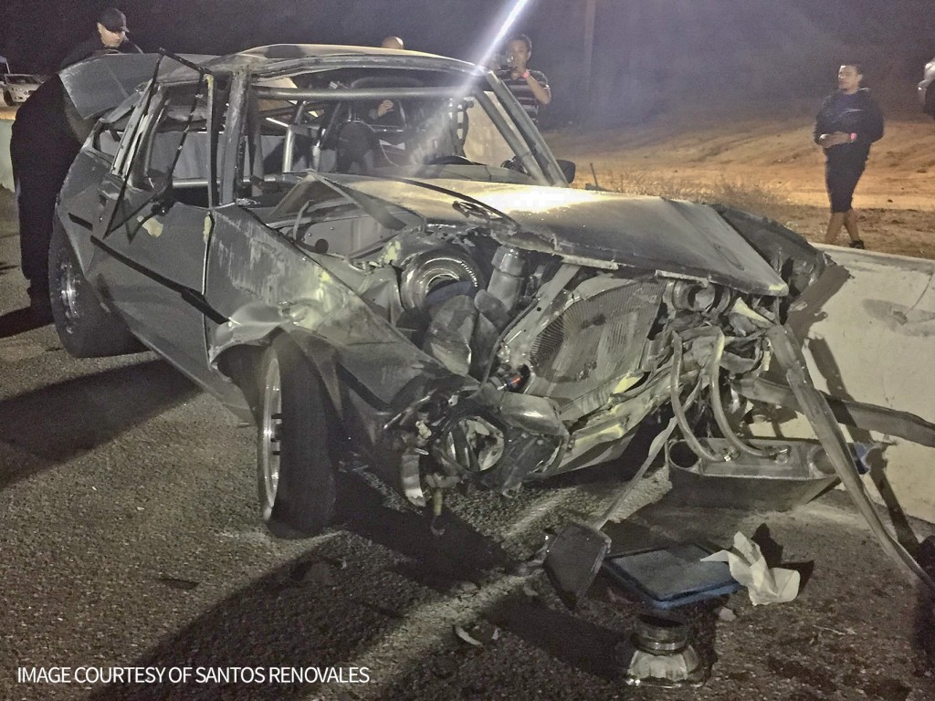 Santo's 8 second Drag Corolla crash picture