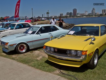 Classic toyotas lined up in Long Beach