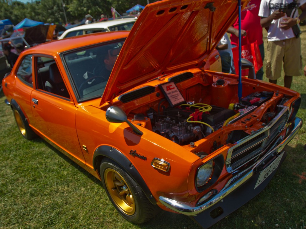 Clean bright orange classic Toyota