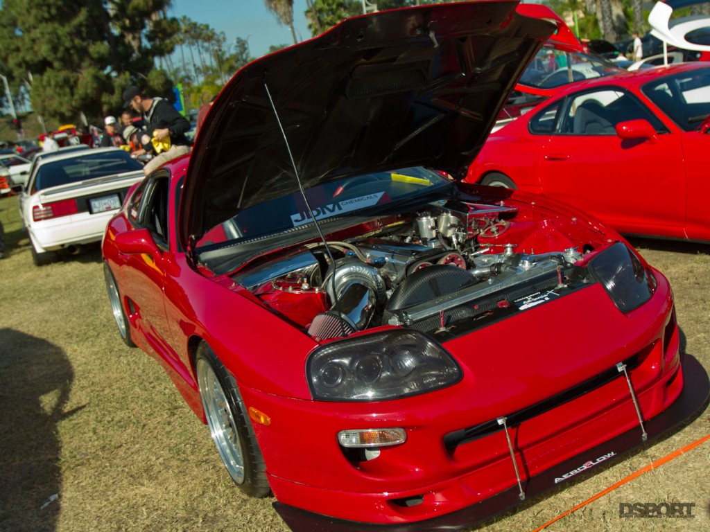 Clean red supra at Toyotafest