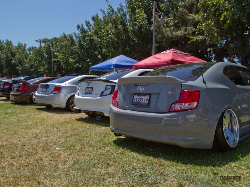 Stanced out Toyotas lined up in Long Beach