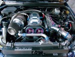 Engine bay of the 1,036 WHP 2JZ Powered Lexus IS300