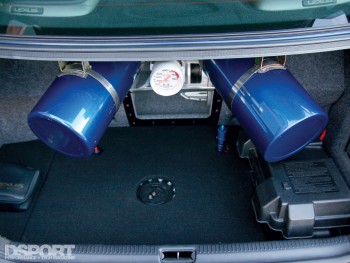 Nitrous in the trunk of the 1,036 WHP 2JZ Powered Lexus IS300