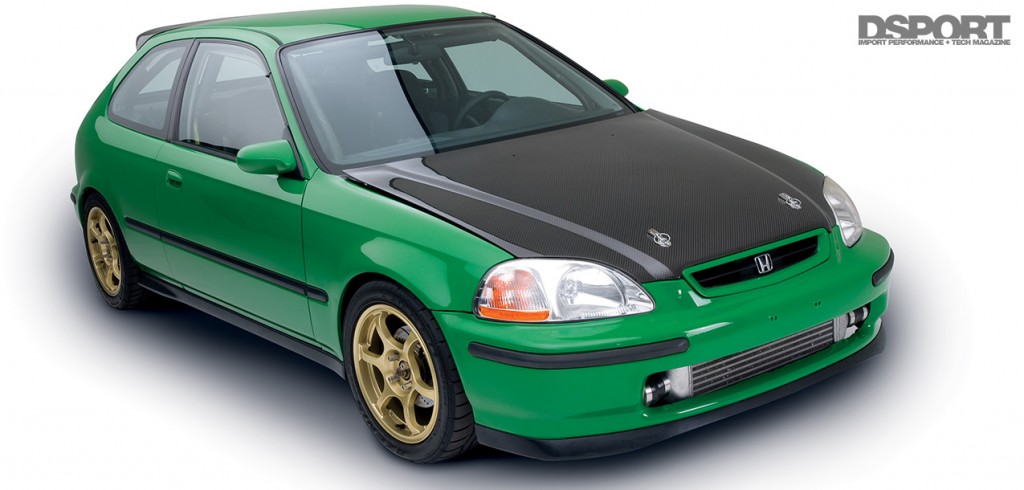 Studio shot of the D'Garage Honda Civic EK