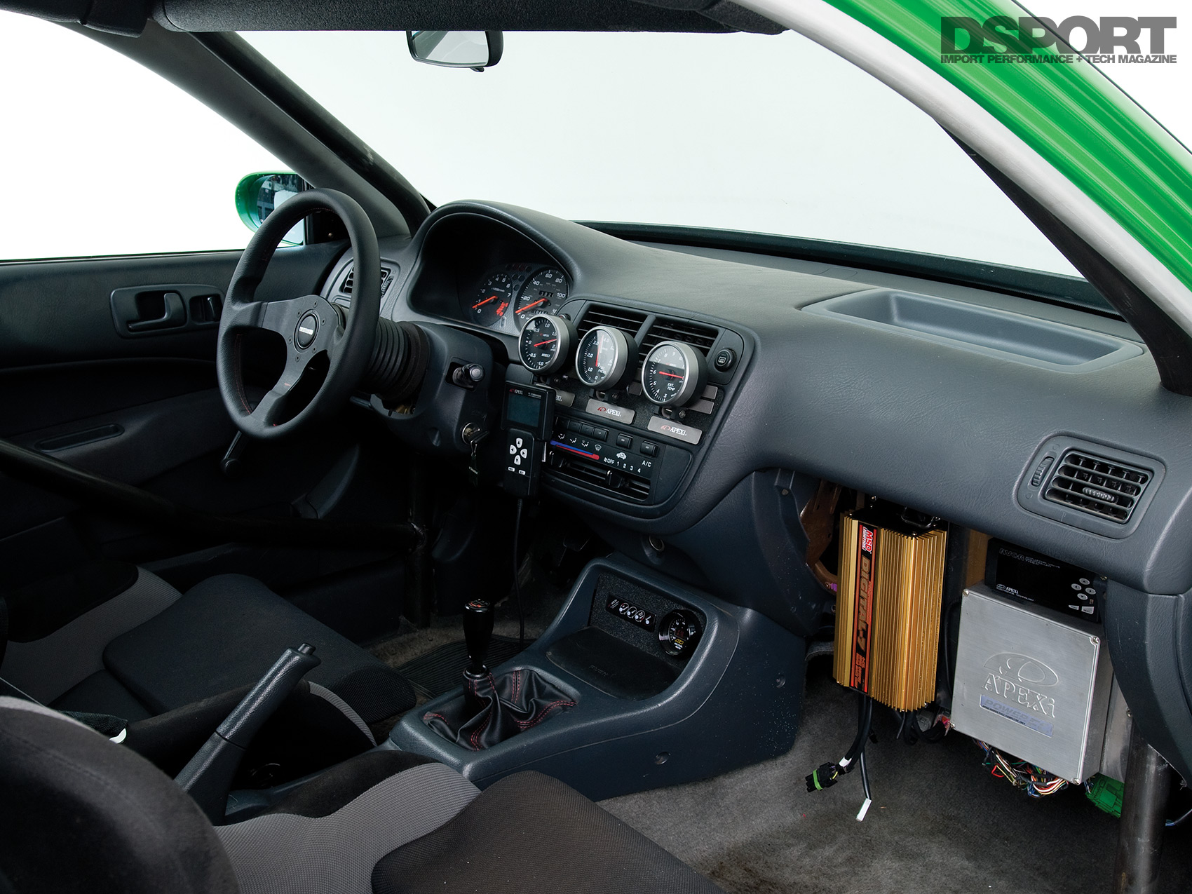 Interior of the D'Garage Honda Civic EK.