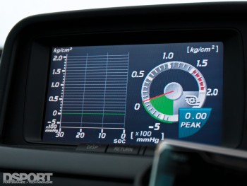 peak boost display in Exedy’s 512WHP Nissan GT-R R34