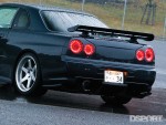 The carbon fiber wing on the rear of the Top Secret R34 GT-R