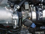 Intake manifold and throttle body on the K24-Powered Turbo Honda Civic CX