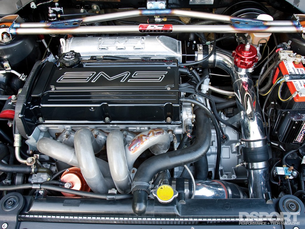 Engine bay in this AMS Mitsubishi EVO VIII