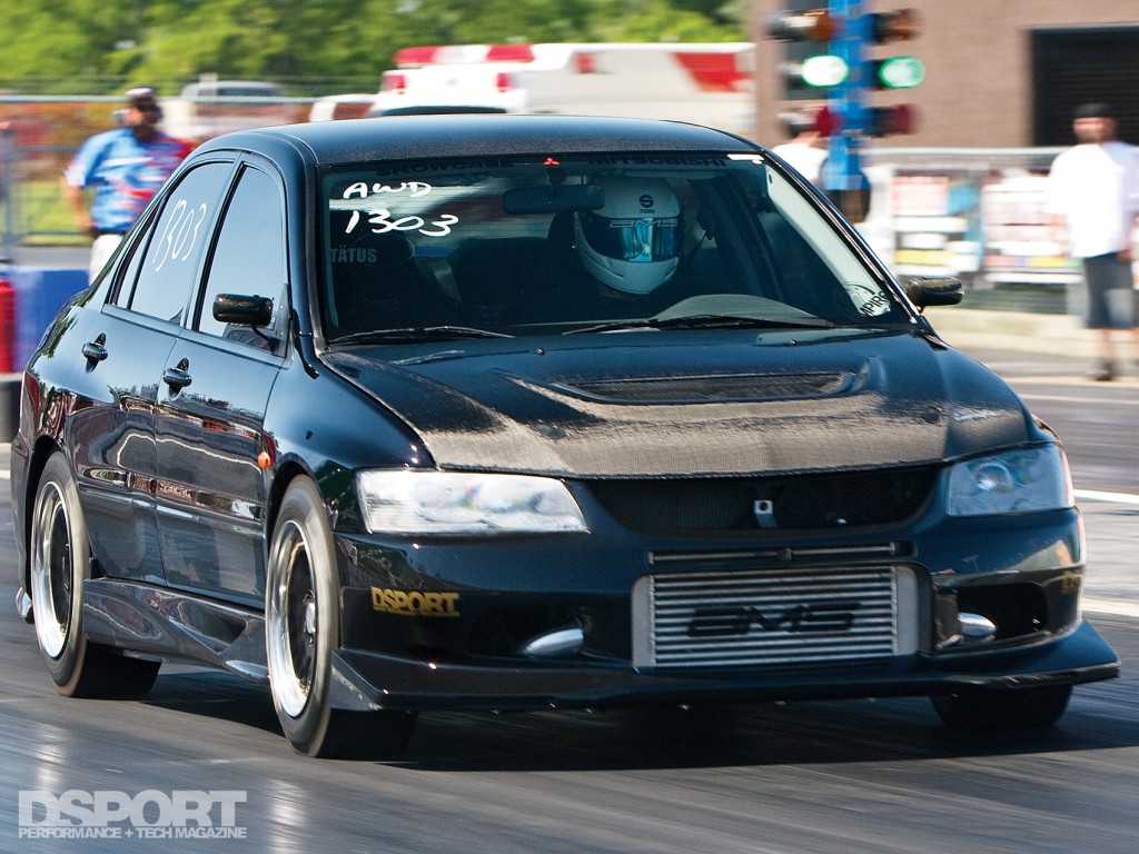 AMS Mitsubishi EVO VIII on the drag strip