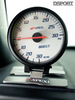 Boost gauge on the 500 HP Honda S2000