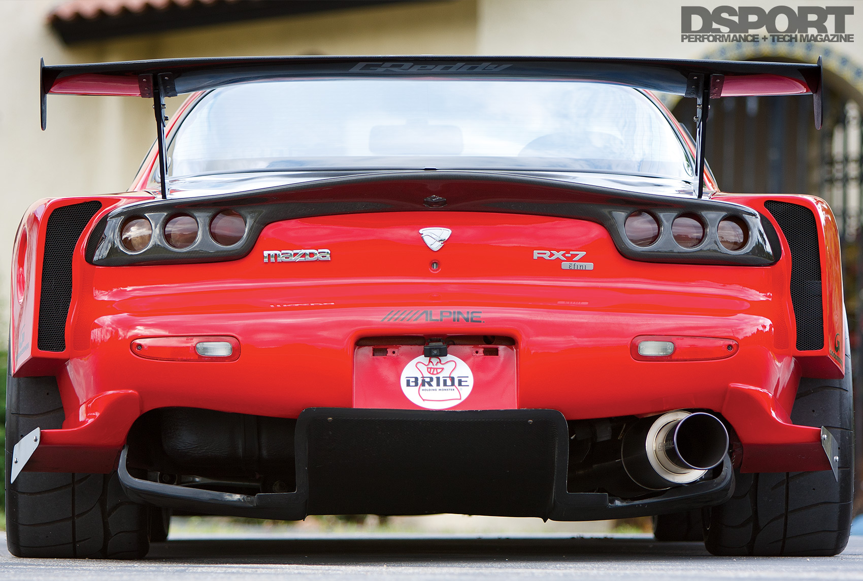 Rear of the Wide-Body Mazda RX-7.