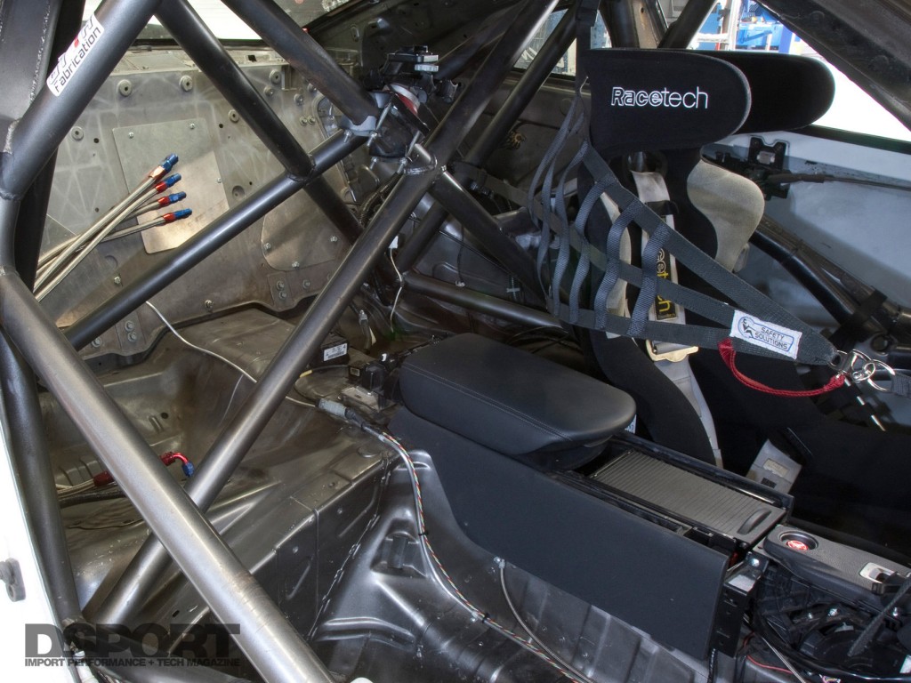 The cage in a racecar