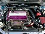 Engine of the Mitsubishi EVO IX with Voltex Racing Cyber kit
