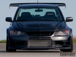 Front of the Mitsubishi EVO IX with Voltex Racing Cyber kit