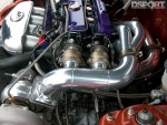 Turbo manifold on the 786 HP Turbocharged K-series Honda Civic