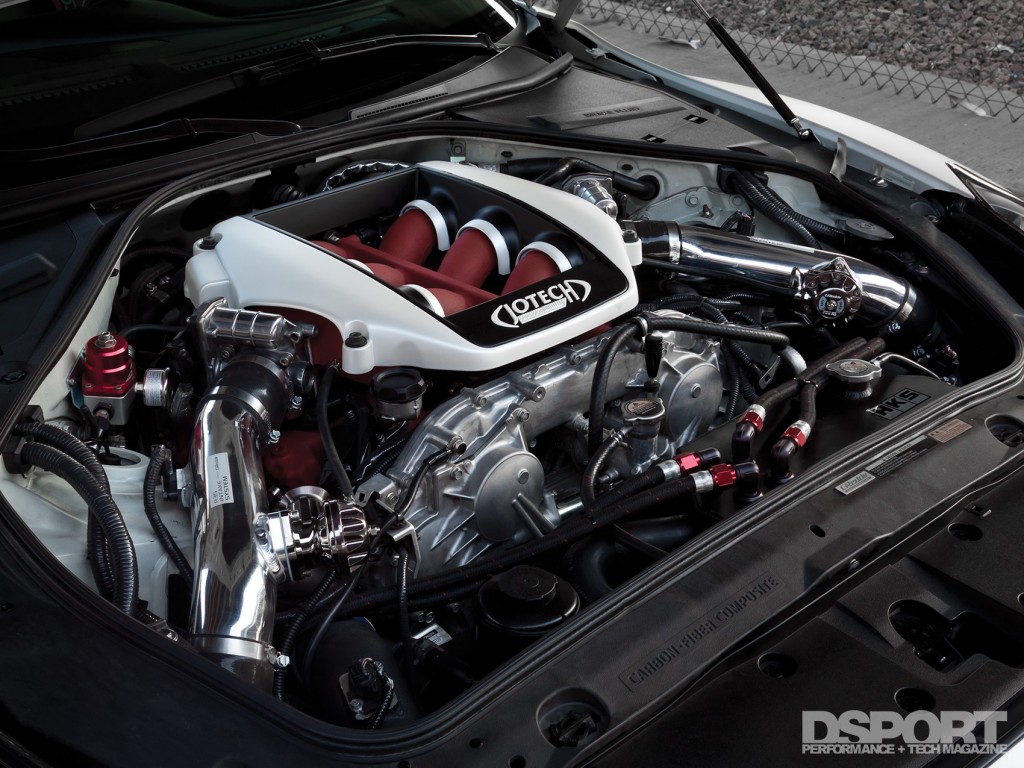 Engine bay of the Jotech R35 GT-R