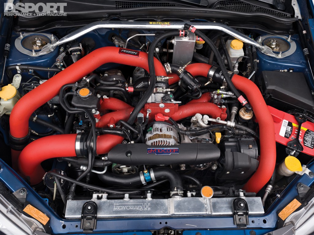 Engine bay of the 565 WHP Subaru STI