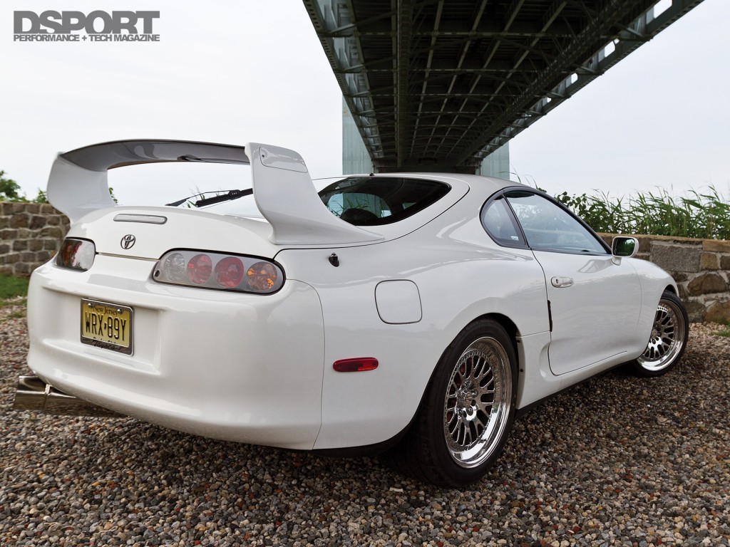 Spoiler on the back of the 900 WHP Turbo Toyota Supra