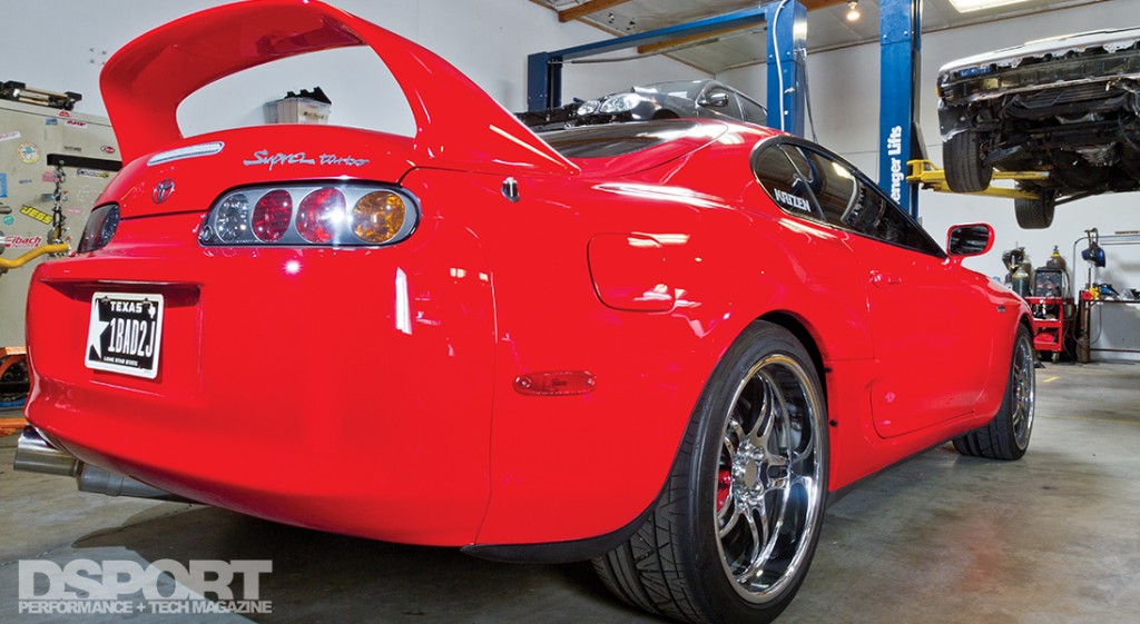 back of the supra dyno test car