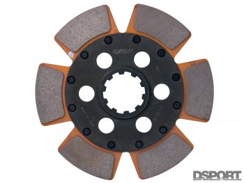 Six puck clutch disc