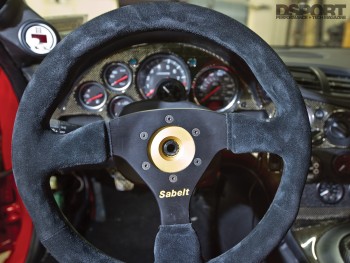 Steering wheel of the Widebody Mazda RX7