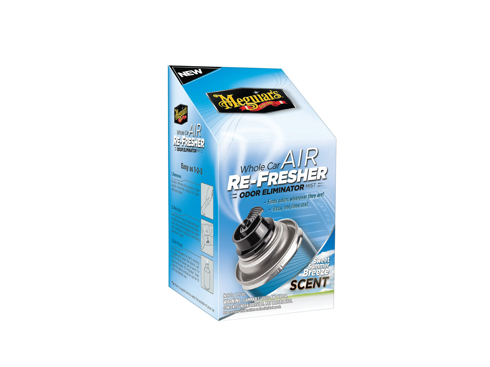 Meguiar's Whole Car Air Re-Fresher New Car Scent Odor Eliminator Mist 2.5oz