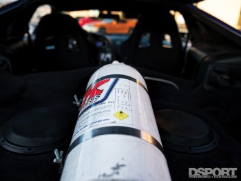 NOS bottle in the 1,307 WHP Street Toyota Supra