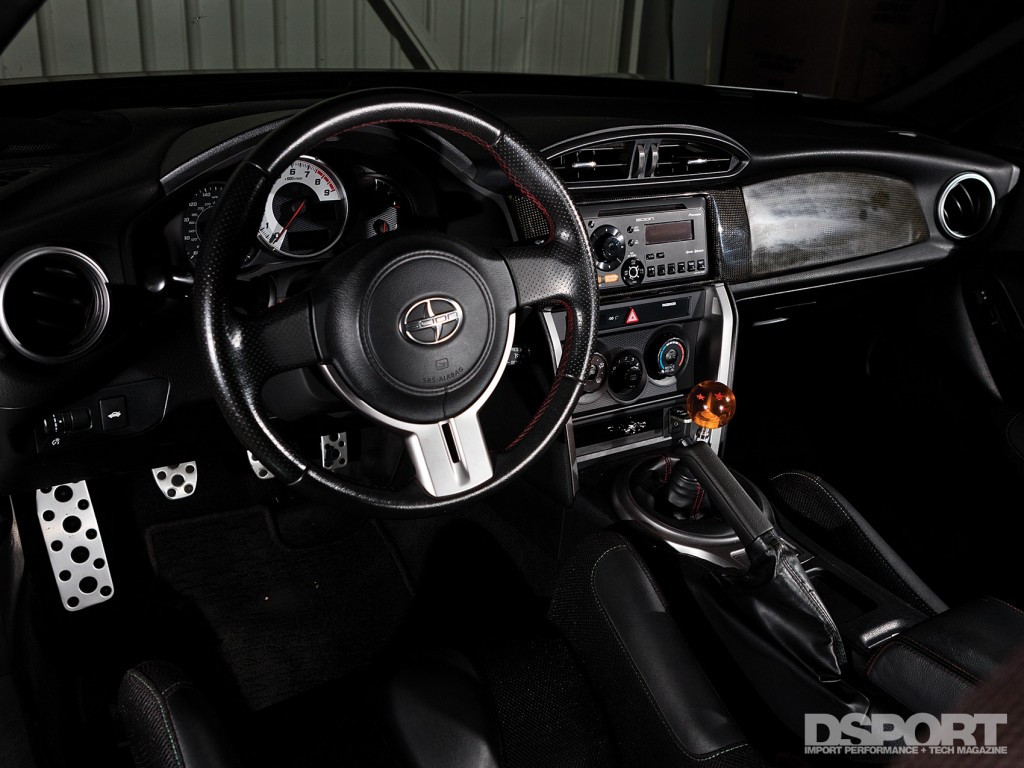 The interior of the FR-S with OEM Audio+ sound system