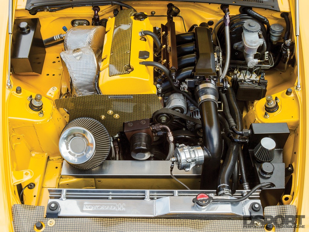 Engine bay of the 600 HP Turbocharged Honda S2000