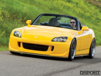 Front of the 600 HP Turbocharged Honda S2000 driving