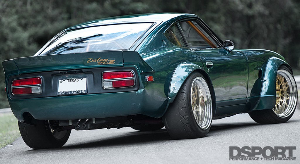 Back of the Twin Turbocharged VQ-powered Datsun 240Z