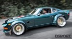 Twin Turbocharged VQ-powered Datsun 240Z driving on the road