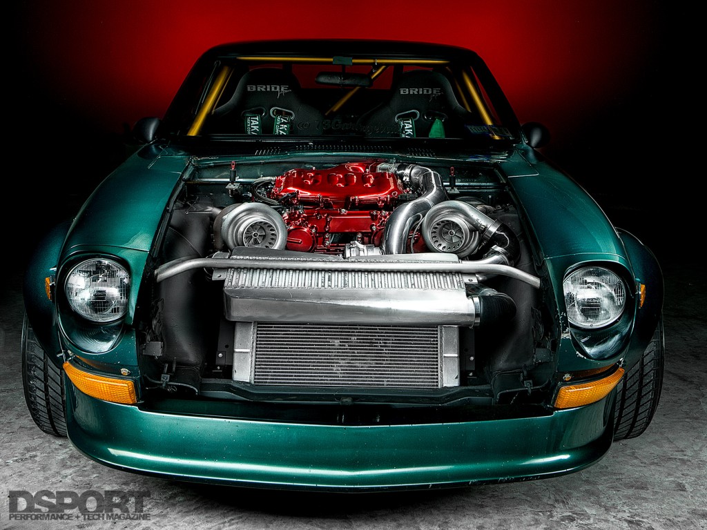 Front of the Twin Turbocharged VQ-powered Datsun 240Z