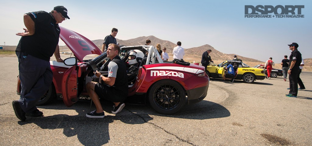 Mazda MX-5 Miata in the pits