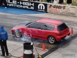 Red honda civic does a burnout