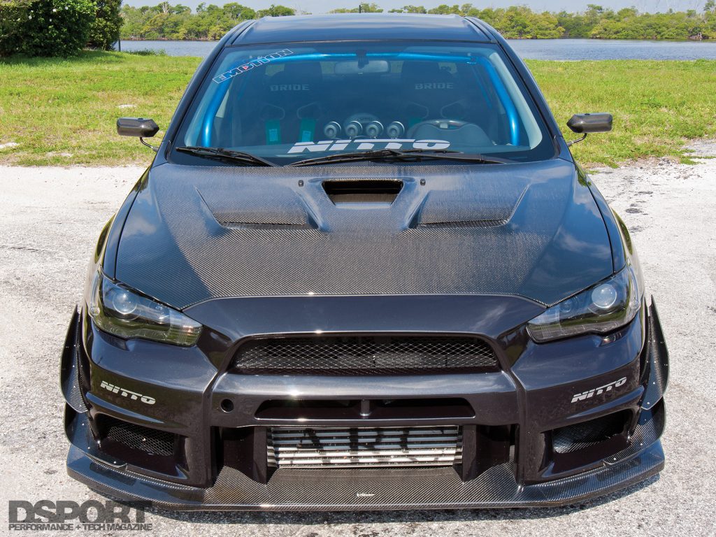 front of Edwin's EVO X MR