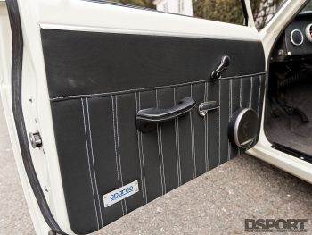 Door panel for Datsun 510 with a SR20 swap