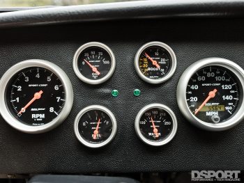 Gauges in the Datsun 510 with a SR20 swap