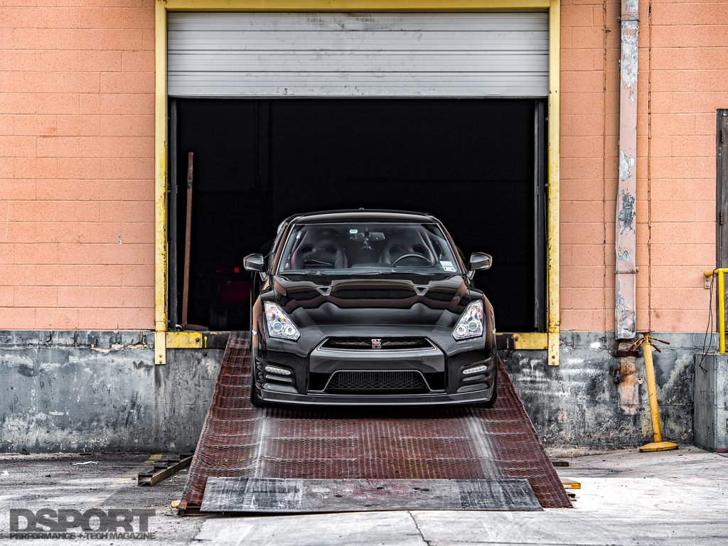 JMS R35 GT-R on the loading dock