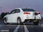 Rear angled view of the Magnus built EVO X