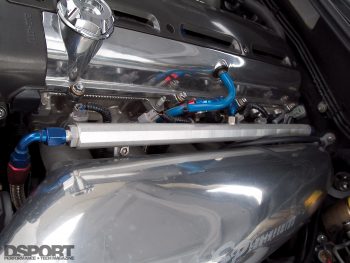 Fuel rail in the Twin-Turbo 2JZ Lexus GS400 Daily Driver