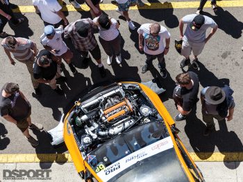 Crowd checking out a car at the 2016 World Time Attack Challenge