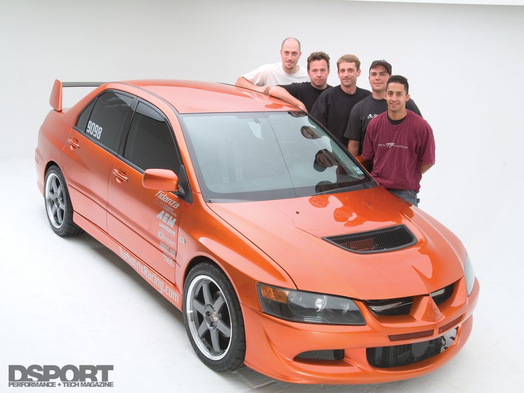 Turbotrix Mitsubishi EVO VIII first into the nines