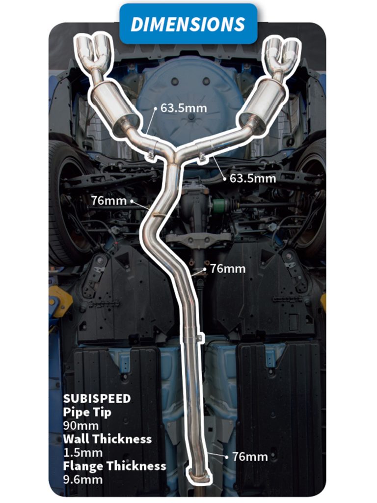 STI SubiSpeed Exhaust Dimensions