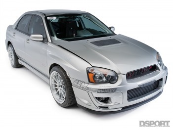 DSPORT Magazine feature on a home-brewed 9-second Subaru STi drag car